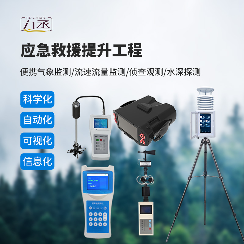 應急救援提升設備包括便攜氣象站、流速儀、夜視儀等
